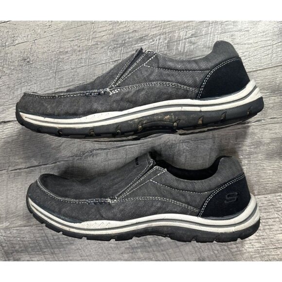 Skechers Avillo Loafers Mens 8.5 Black Relaxed Fit Memory Foam Shoes Slip On - Picture 5 of 9